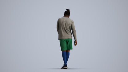 photogrammetry 3D man sport, realistic human model archviz FBX, front view render