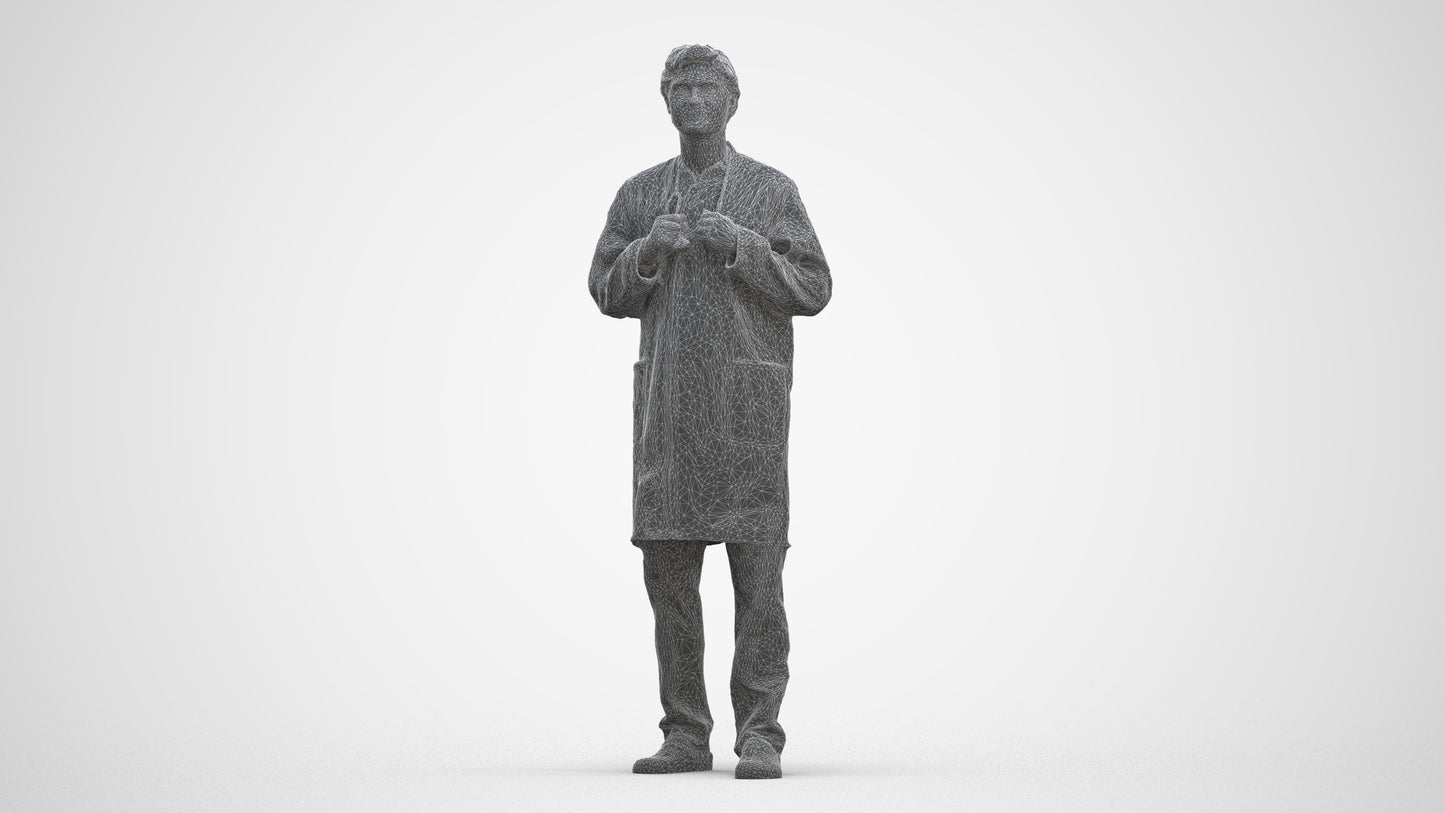 realistic 3D people man medical, render-ready for V-Ray and Corona, FBX OBJ, three-quarter front view render