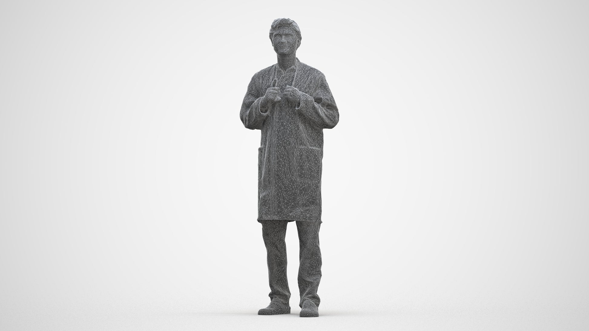 realistic 3D people man medical, render-ready for V-Ray and Corona, FBX OBJ, three-quarter front view render