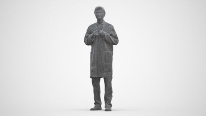 realistic 3D people man medical, render-ready for V-Ray and Corona, FBX OBJ, three-quarter front view render
