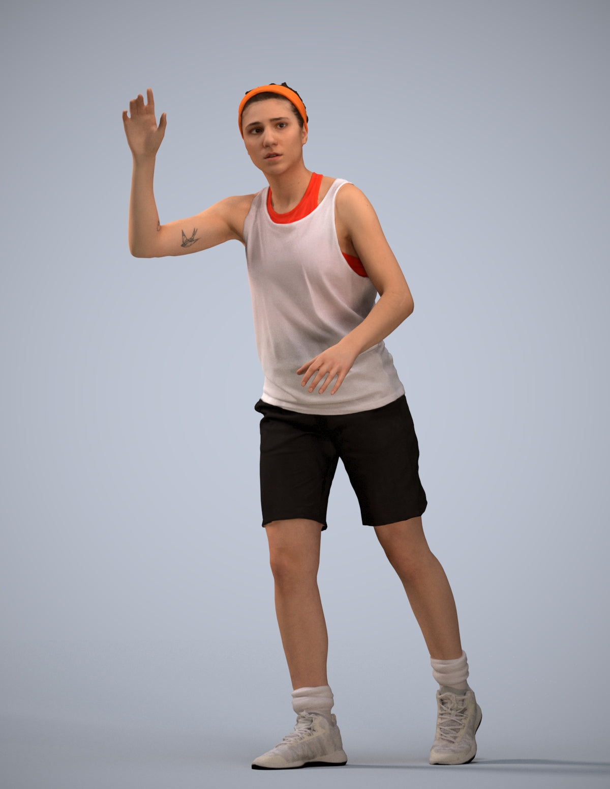 realistic 3D woman sport, scanned archviz people for Blender and 3ds Max