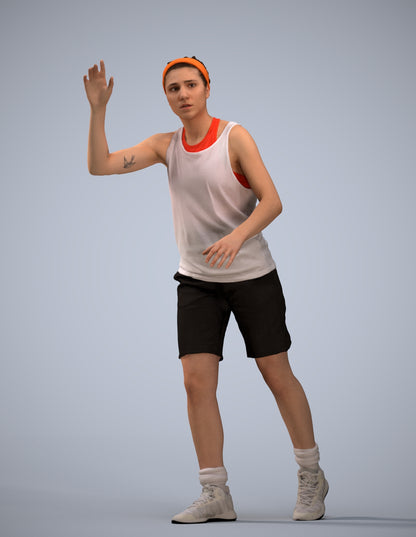 realistic 3D woman sport, scanned archviz people for Blender and 3ds Max