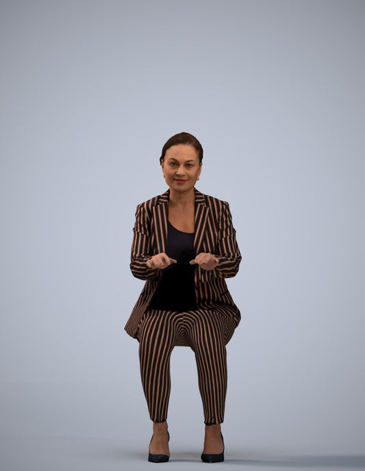 realistic 3D woman business, scanned archviz people for Blender and 3ds Max