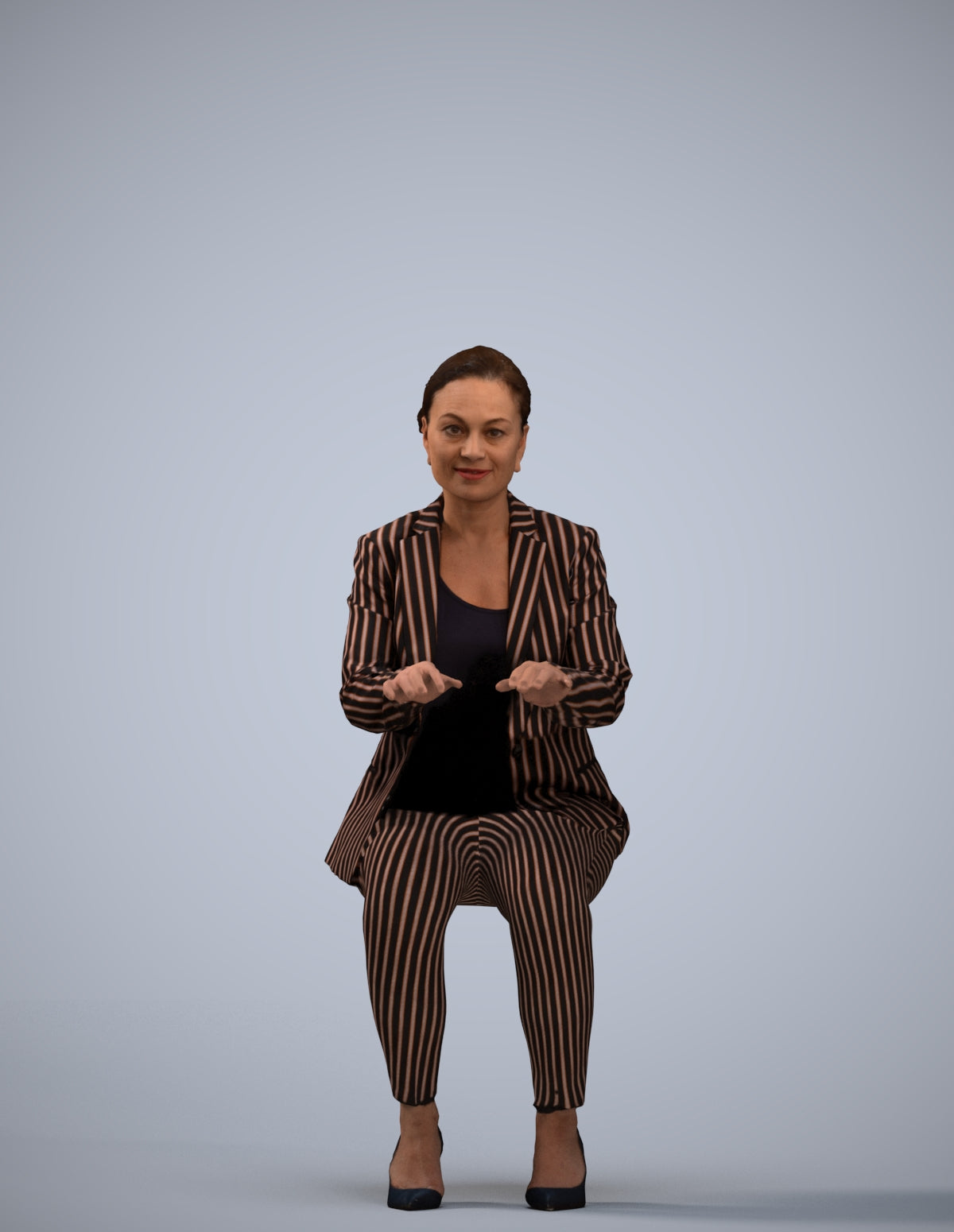 realistic 3D woman business, scanned archviz people for Blender and 3ds Max