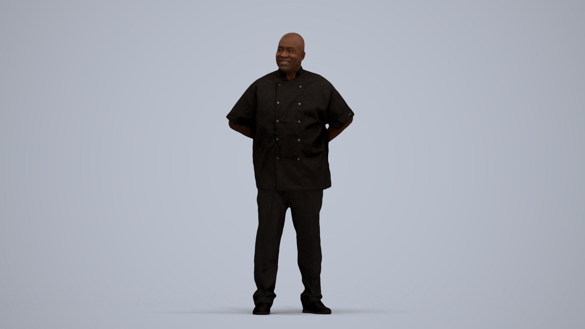scanned 3D man hospitality, photogrammetry people for Enscape and V-Ray, standing pose render
