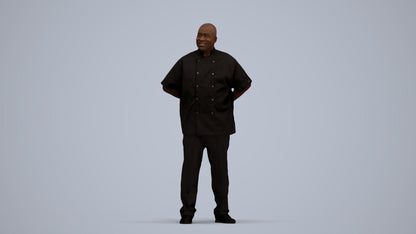 scanned 3D man hospitality, photogrammetry people for Enscape and V-Ray, standing pose render