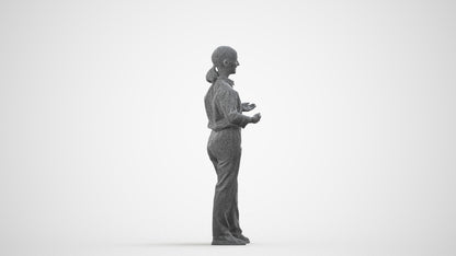 realistic 3D people girl kids, render-ready for V-Ray and Corona, FBX OBJ, wireframe side view