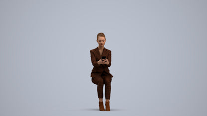 3D scanned woman business, photorealistic archviz people for Enscape and SketchUp, standing pose render
