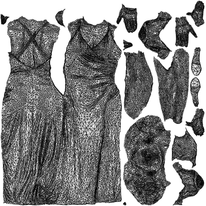 realistic 3D people woman formal formalaffairs, render-ready for V-Ray and Corona, FBX OBJ, wireframe top-down view