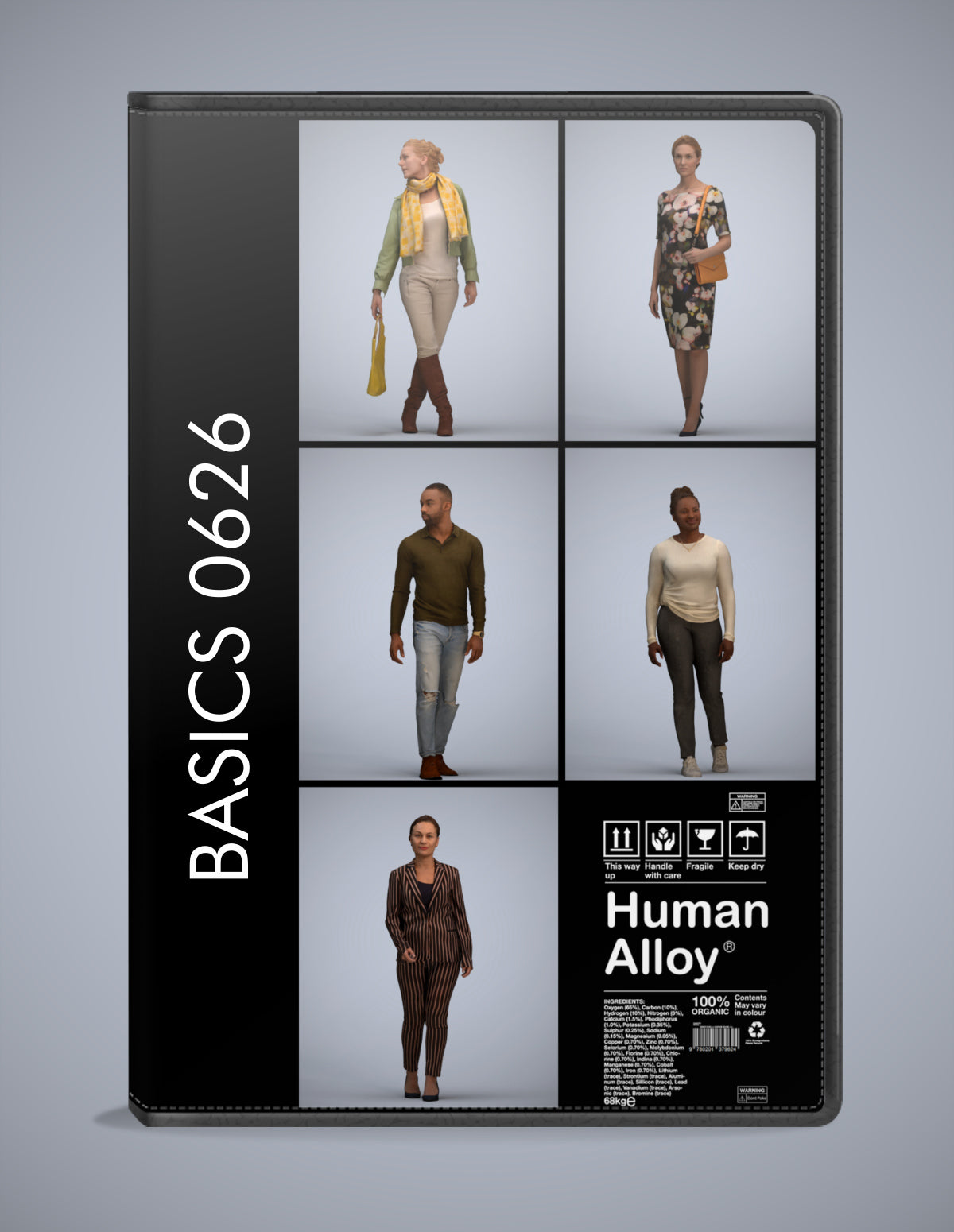 5 3D scanned people walking, photorealistic archviz pack for Enscape and SketchUp