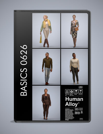 5 3D scanned people walking, photorealistic archviz pack for Enscape and SketchUp