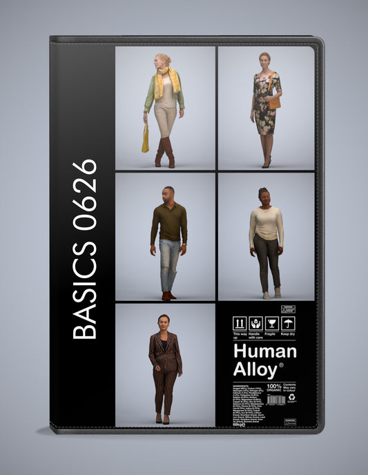5 3D scanned people walking, photorealistic archviz pack for Enscape and SketchUp