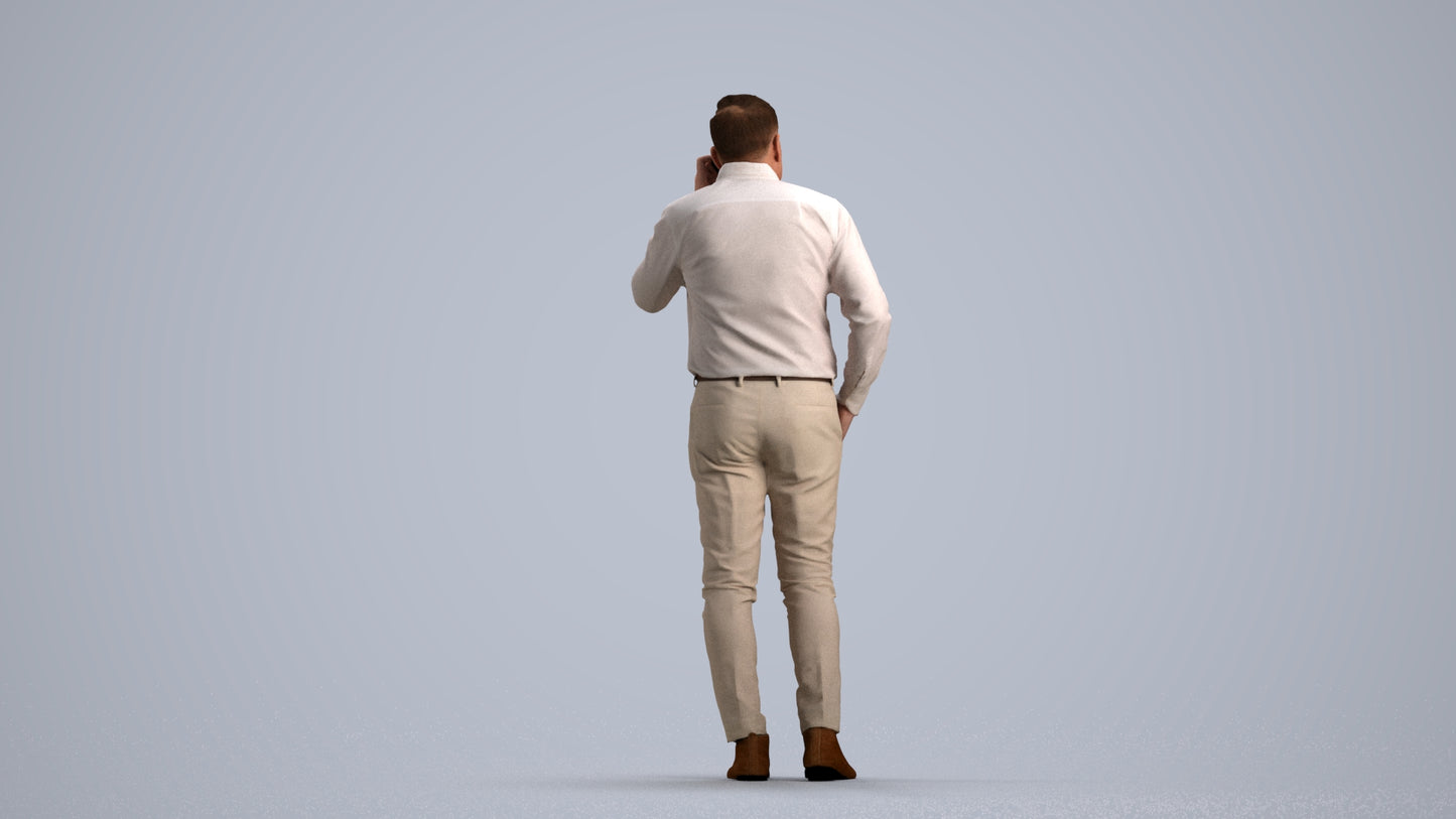 realistic 3D people man casual standing, render-ready for V-Ray and Corona, FBX OBJ, front view render