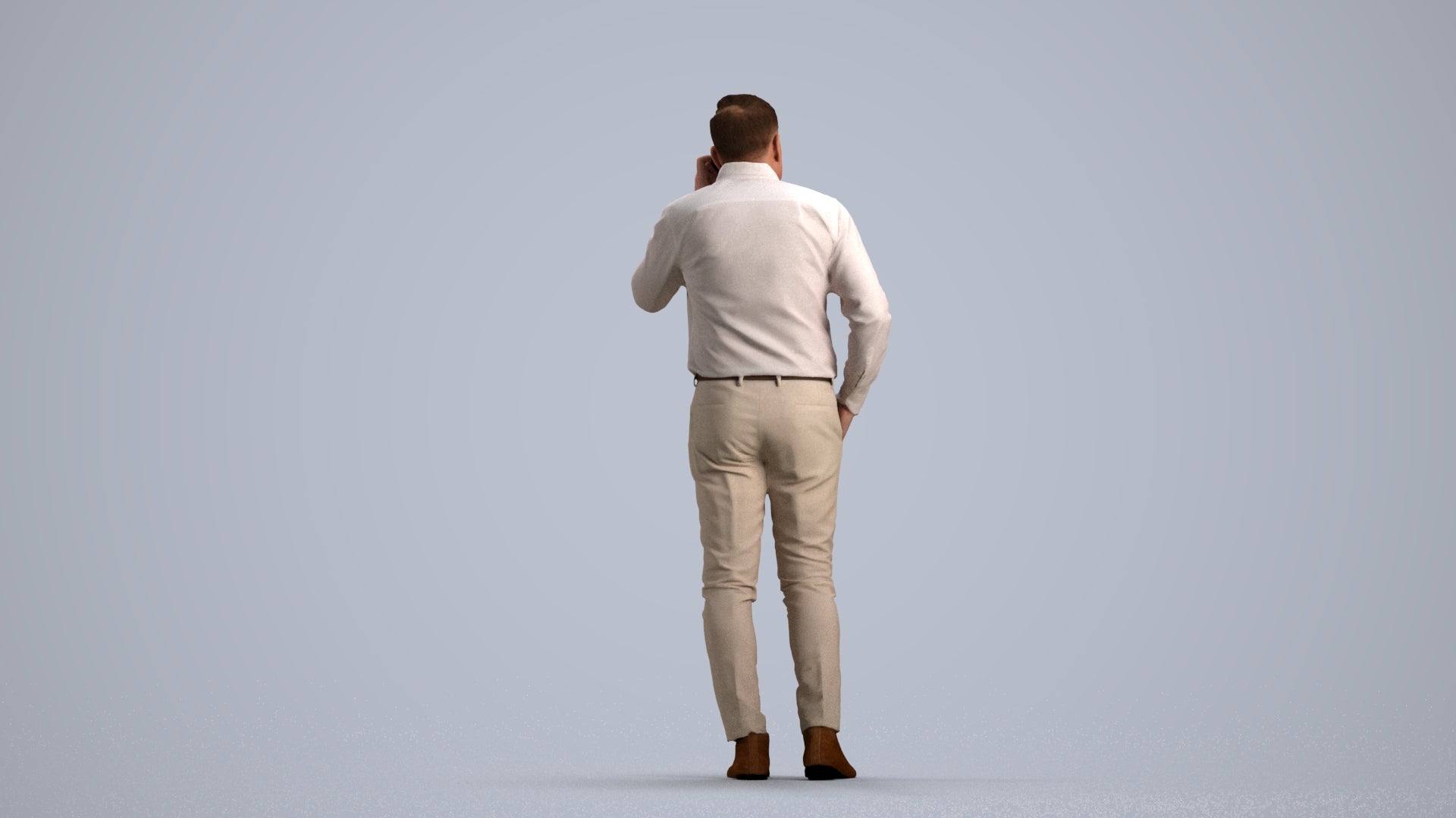 realistic 3D people man casual standing, render-ready for V-Ray and Corona, FBX OBJ, front view render