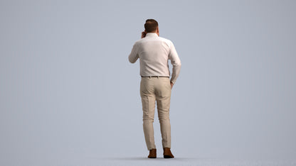 realistic 3D people man casual standing, render-ready for V-Ray and Corona, FBX OBJ, front view render