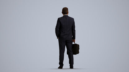 realistic 3D man business, scanned archviz people for Blender and 3ds Max, front view render