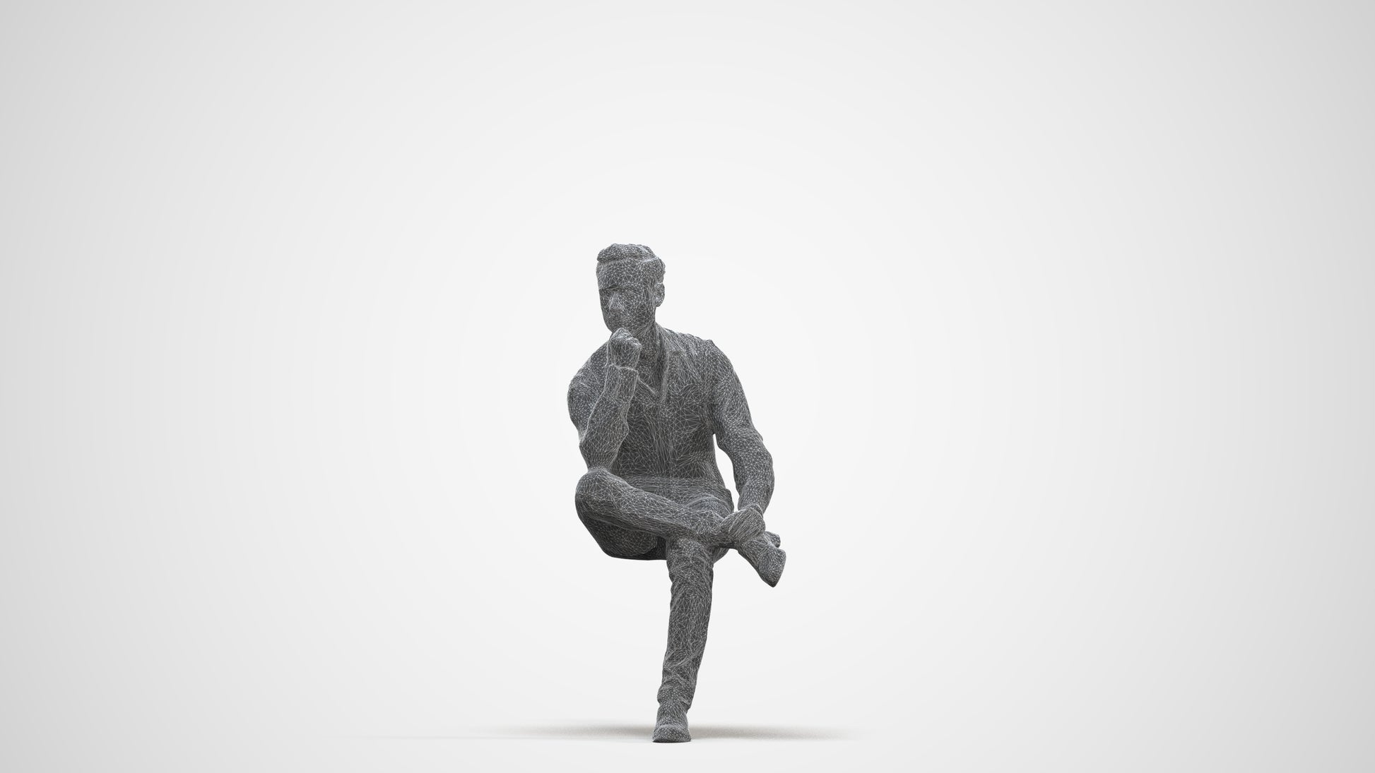 realistic 3D man business, scanned archviz people for Blender and 3ds Max, three-quarter front view render
