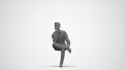 realistic 3D man business, scanned archviz people for Blender and 3ds Max, three-quarter front view render