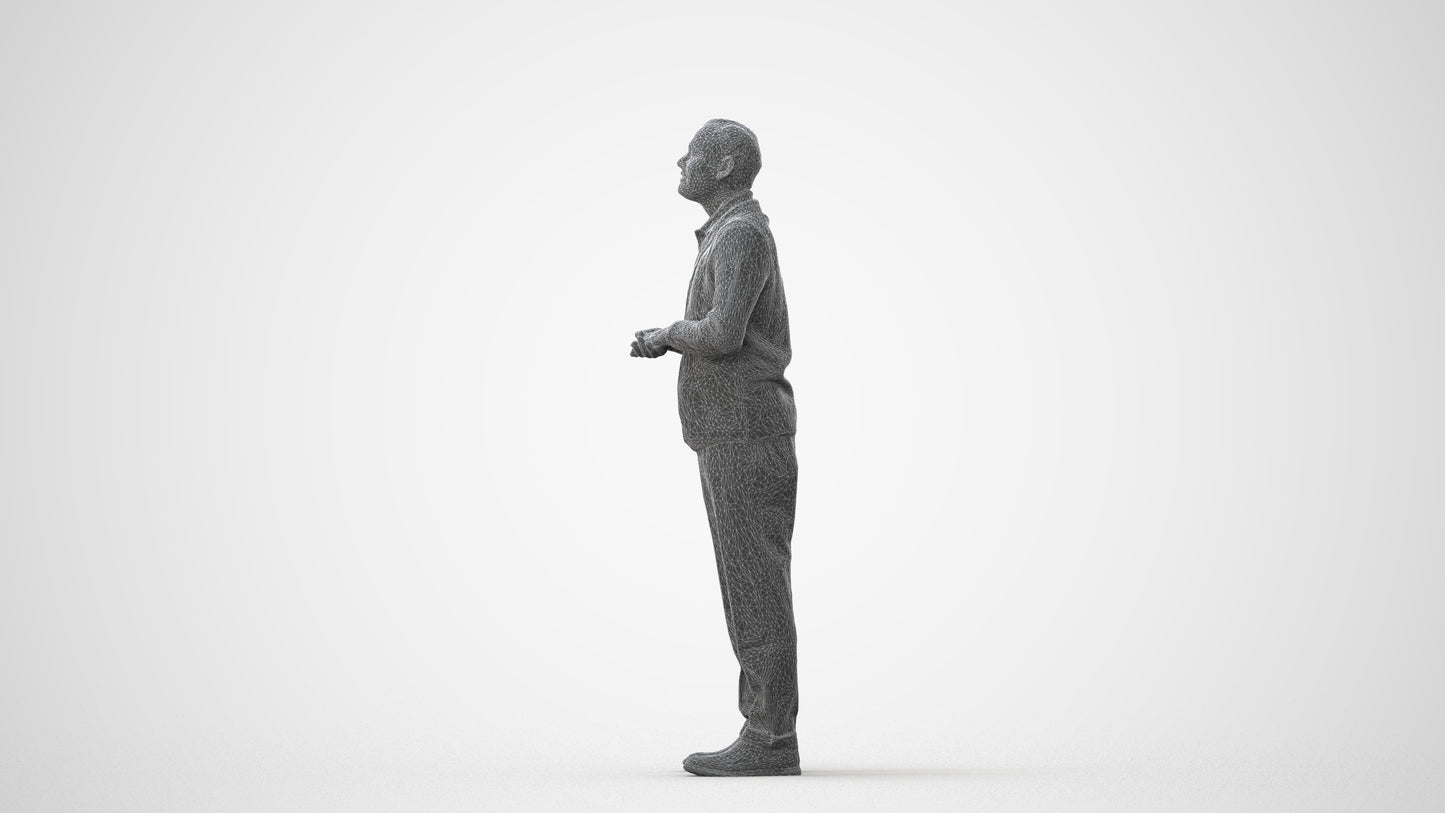 3D scanned man standing business, photorealistic archviz people for Enscape and SketchUp, square thumbnail