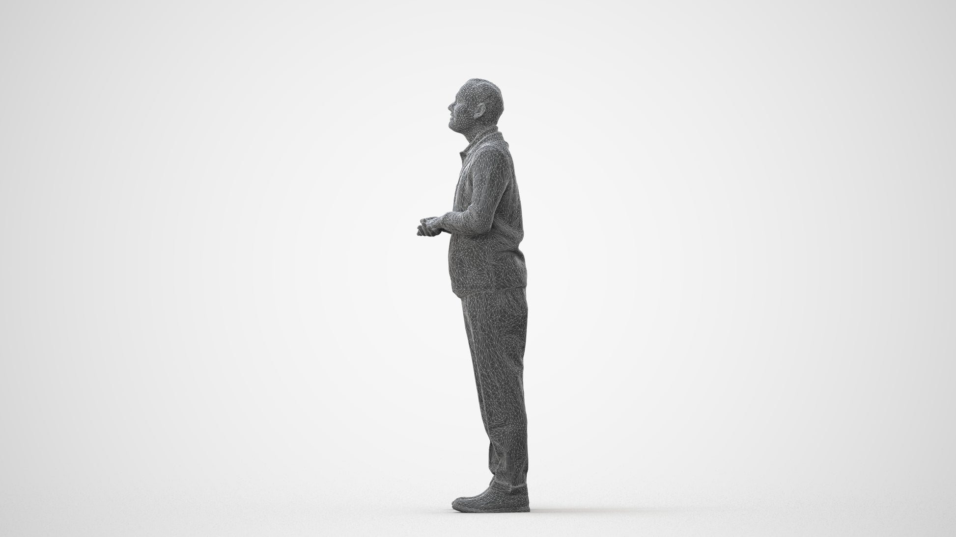 3D scanned man standing business, photorealistic archviz people for Enscape and SketchUp, square thumbnail
