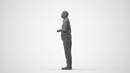 3D scanned man standing business, photorealistic archviz people for Enscape and SketchUp, square thumbnail