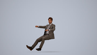 realistic 3D human man business driving, archviz people FBX OBJ for Blender, top-down view render