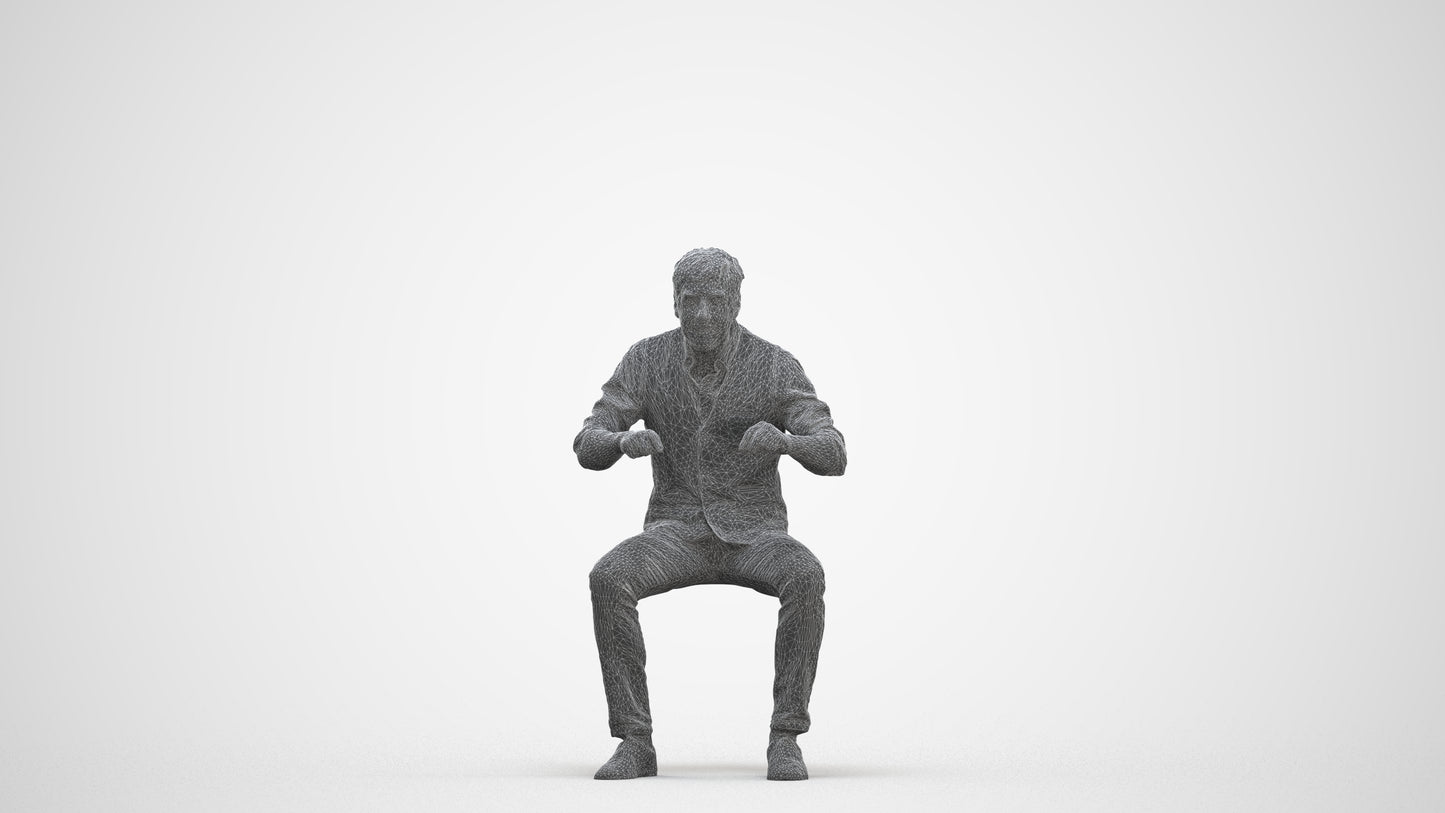 photogrammetry 3D man casual business, realistic human model archviz FBX, three-quarter front view render