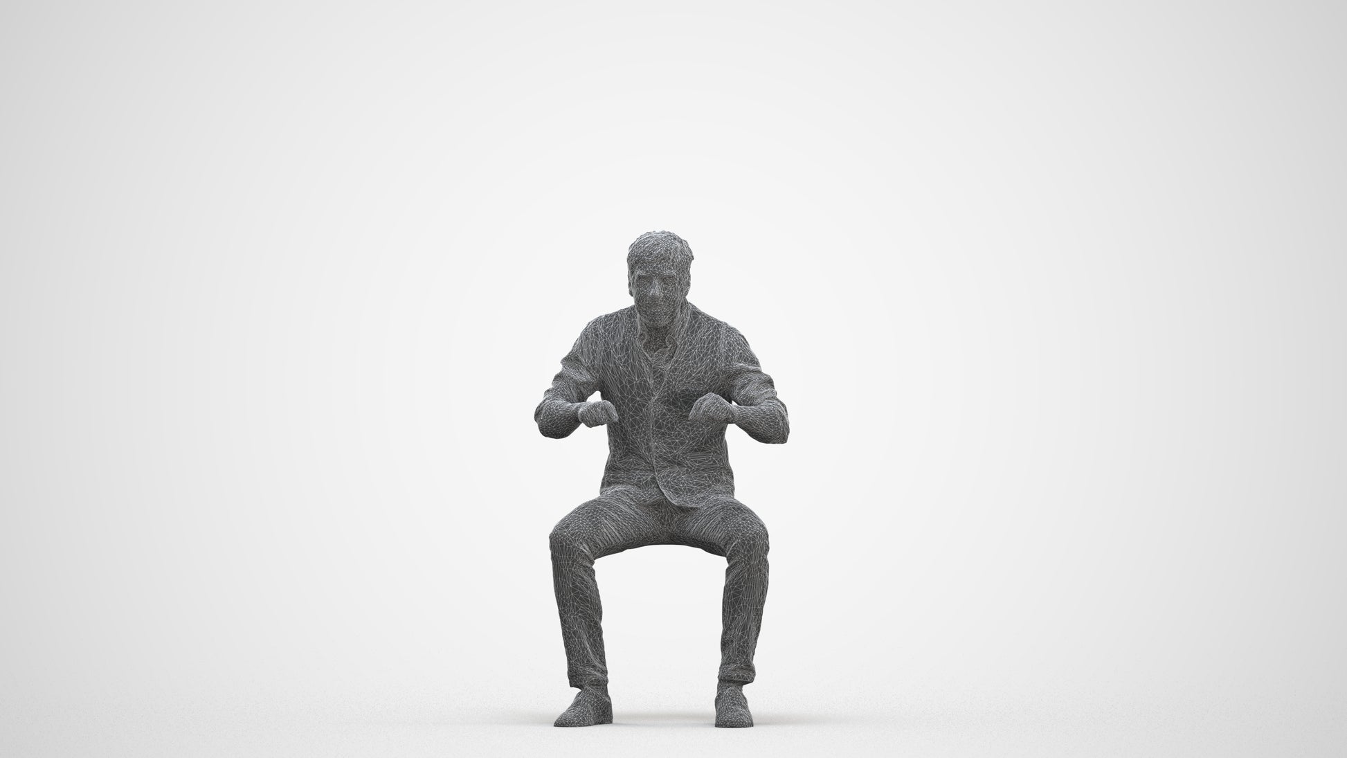 photogrammetry 3D man casual business, realistic human model archviz FBX, three-quarter front view render