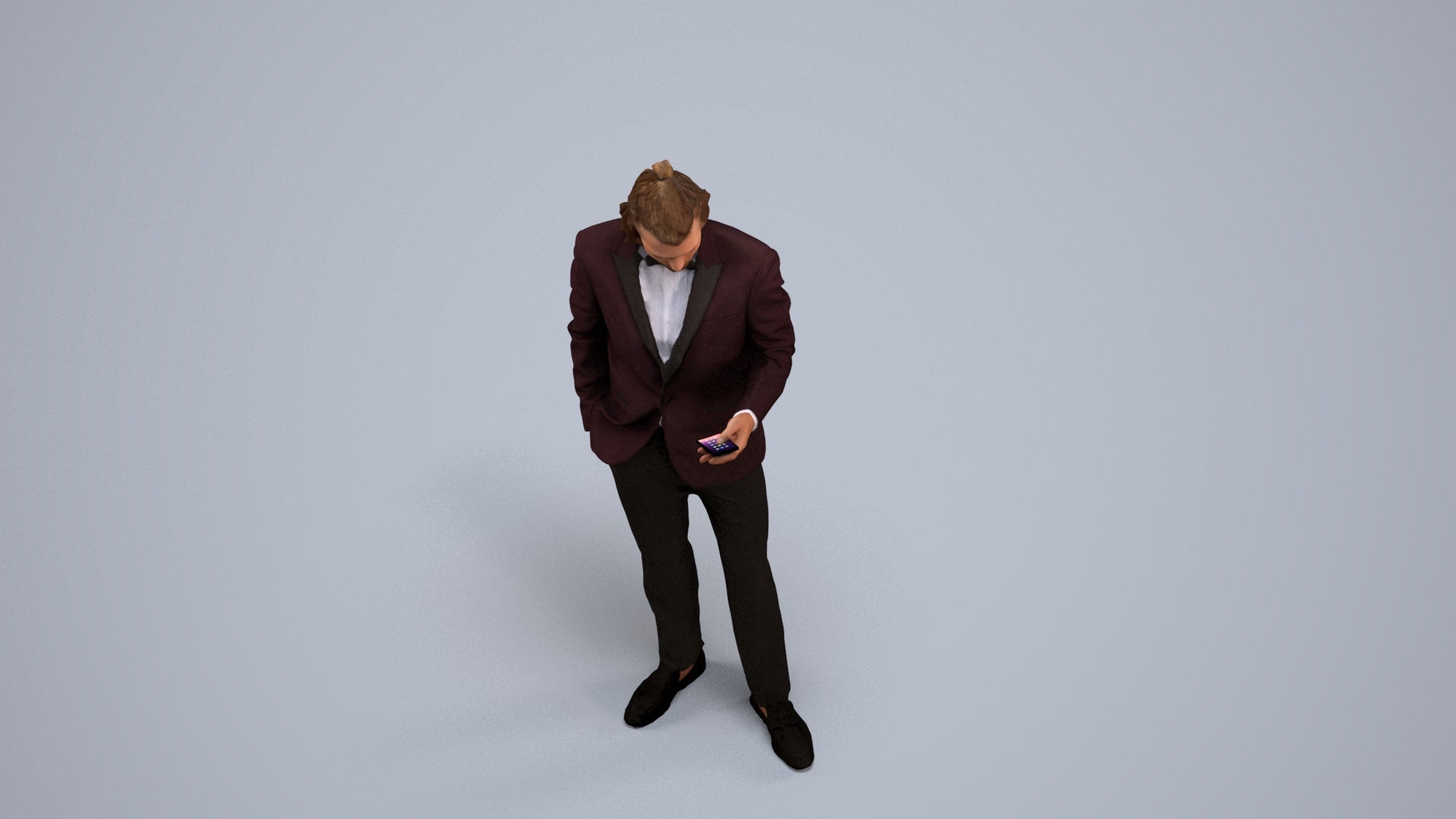3D people model man formal formalaffairs, scanned human for 3ds Max rendering, back view render