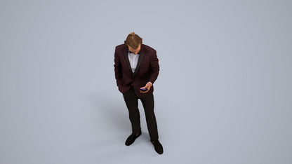 3D people model man formal formalaffairs, scanned human for 3ds Max rendering, back view render