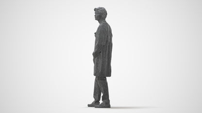 scanned 3D man standing, photogrammetry people for Enscape and V-Ray, square thumbnail