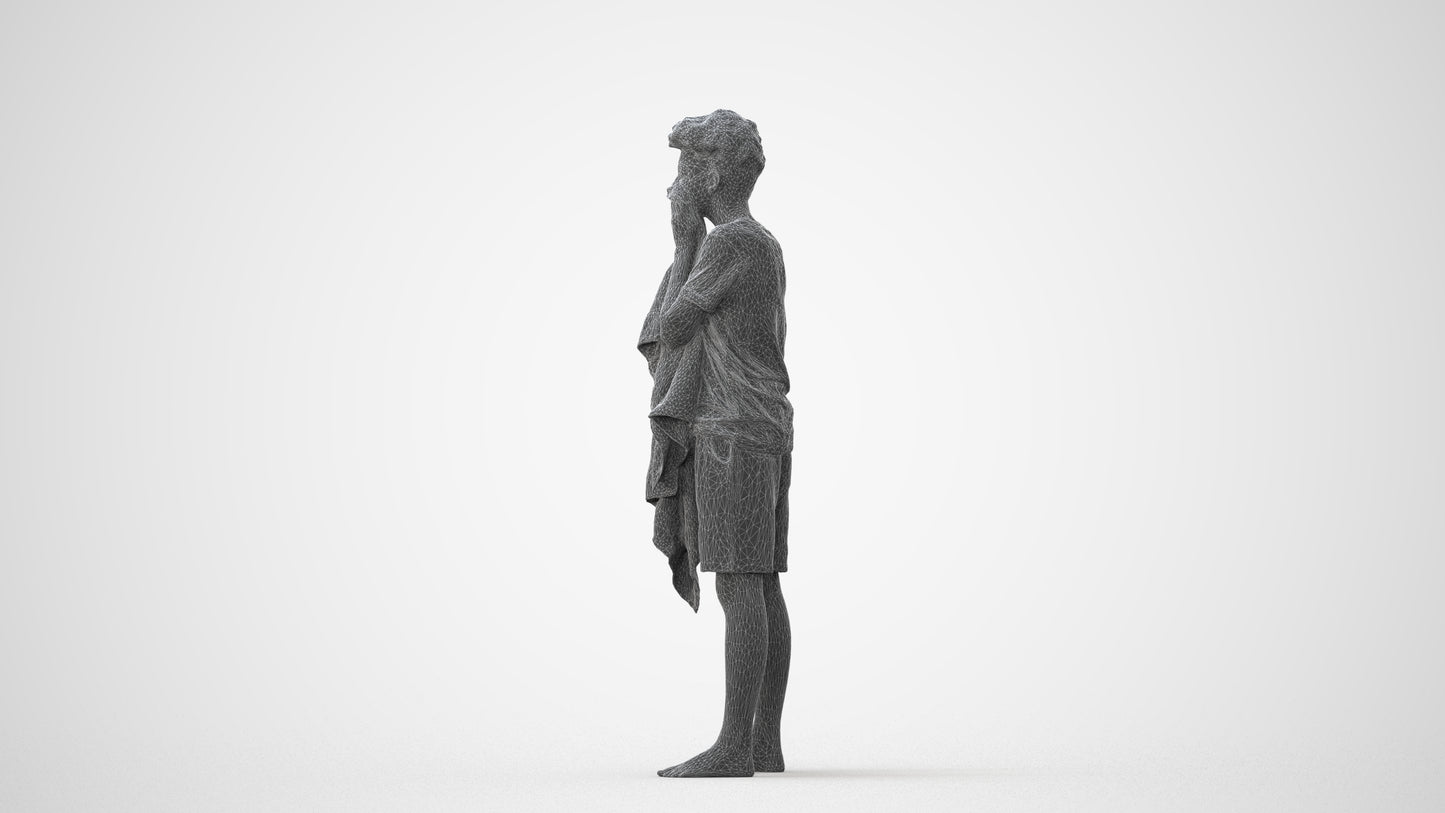 realistic 3D boy casual kids, scanned archviz people for Blender and 3ds Max, square thumbnail