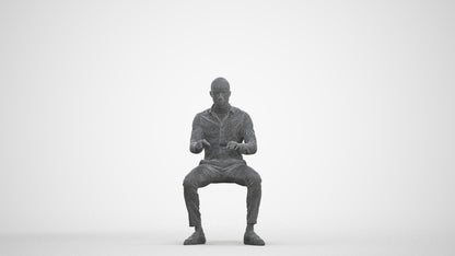 scanned 3D man business, photogrammetry people for Enscape and V-Ray, three-quarter front view render