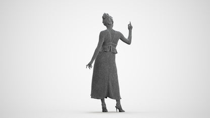 scanned 3D woman formal formalaffairs, photogrammetry people for Enscape and V-Ray, wireframe front view