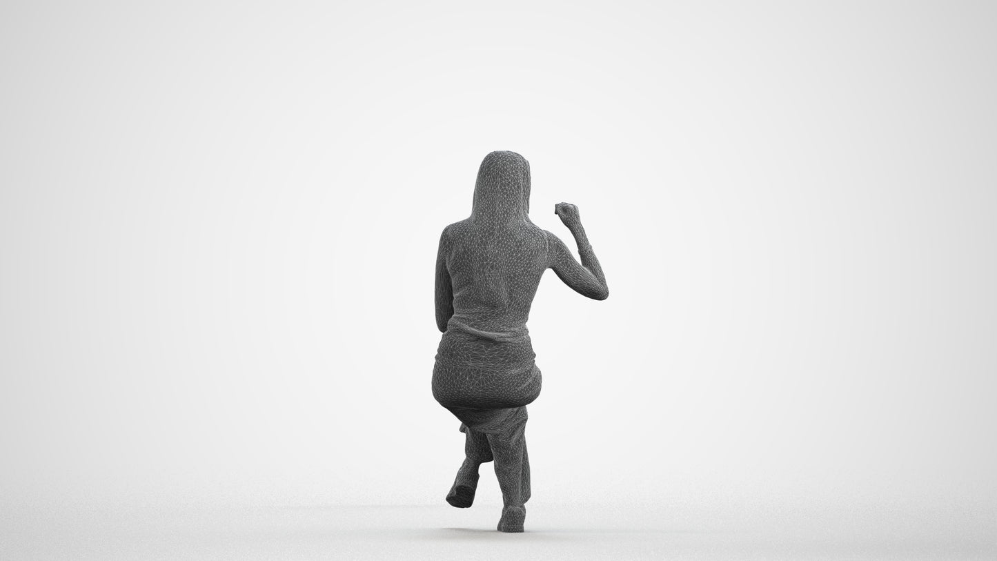 3D people model woman casual sitting, scanned human for 3ds Max rendering, wireframe front view