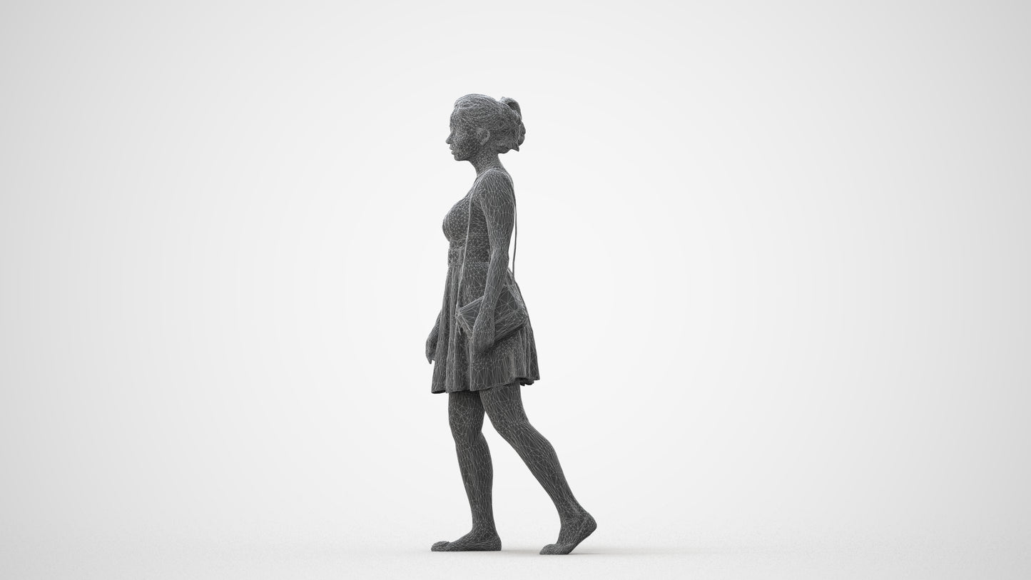 3D human model woman formal formalaffairs, photogrammetry scanned person for archviz, square thumbnail