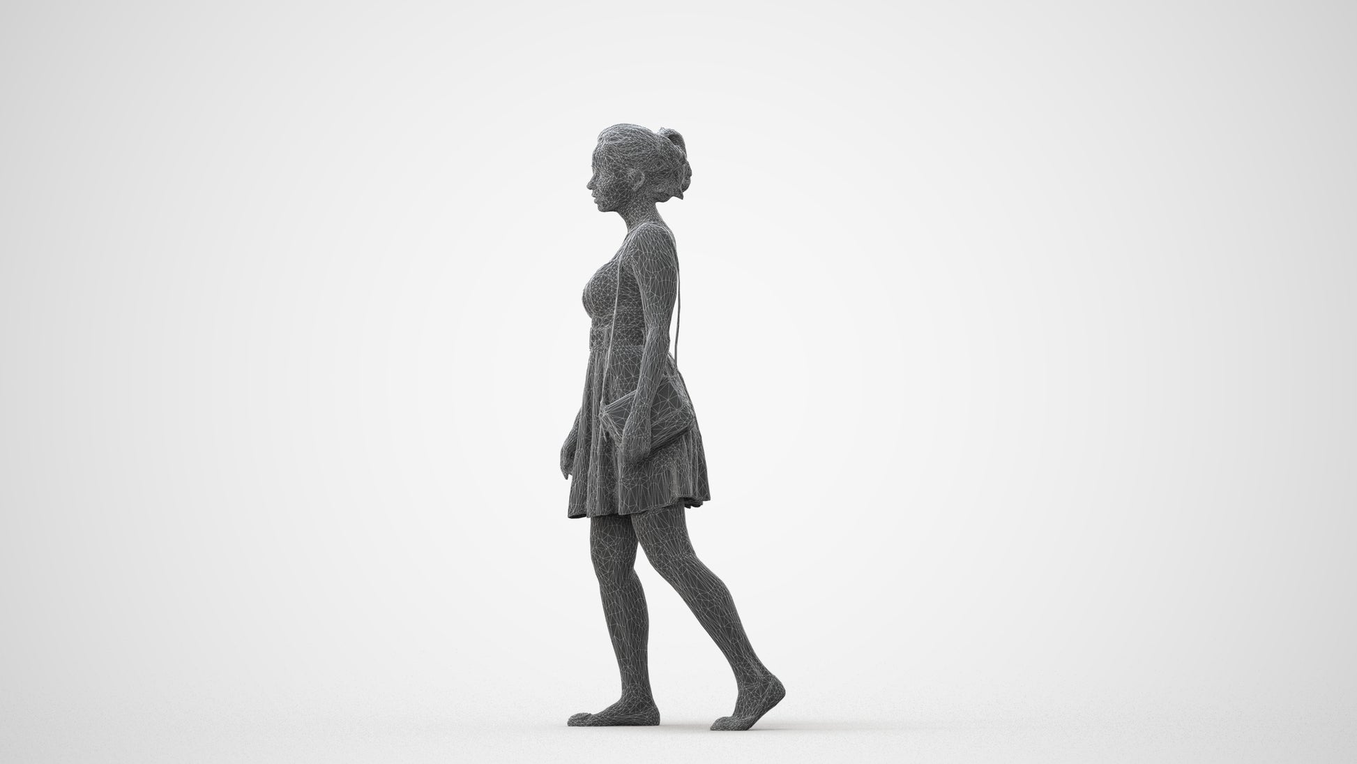 3D human model woman formal formalaffairs, photogrammetry scanned person for archviz, square thumbnail