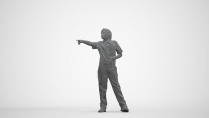 3D people model boy kids, scanned human for 3ds Max rendering, three-quarter front view render