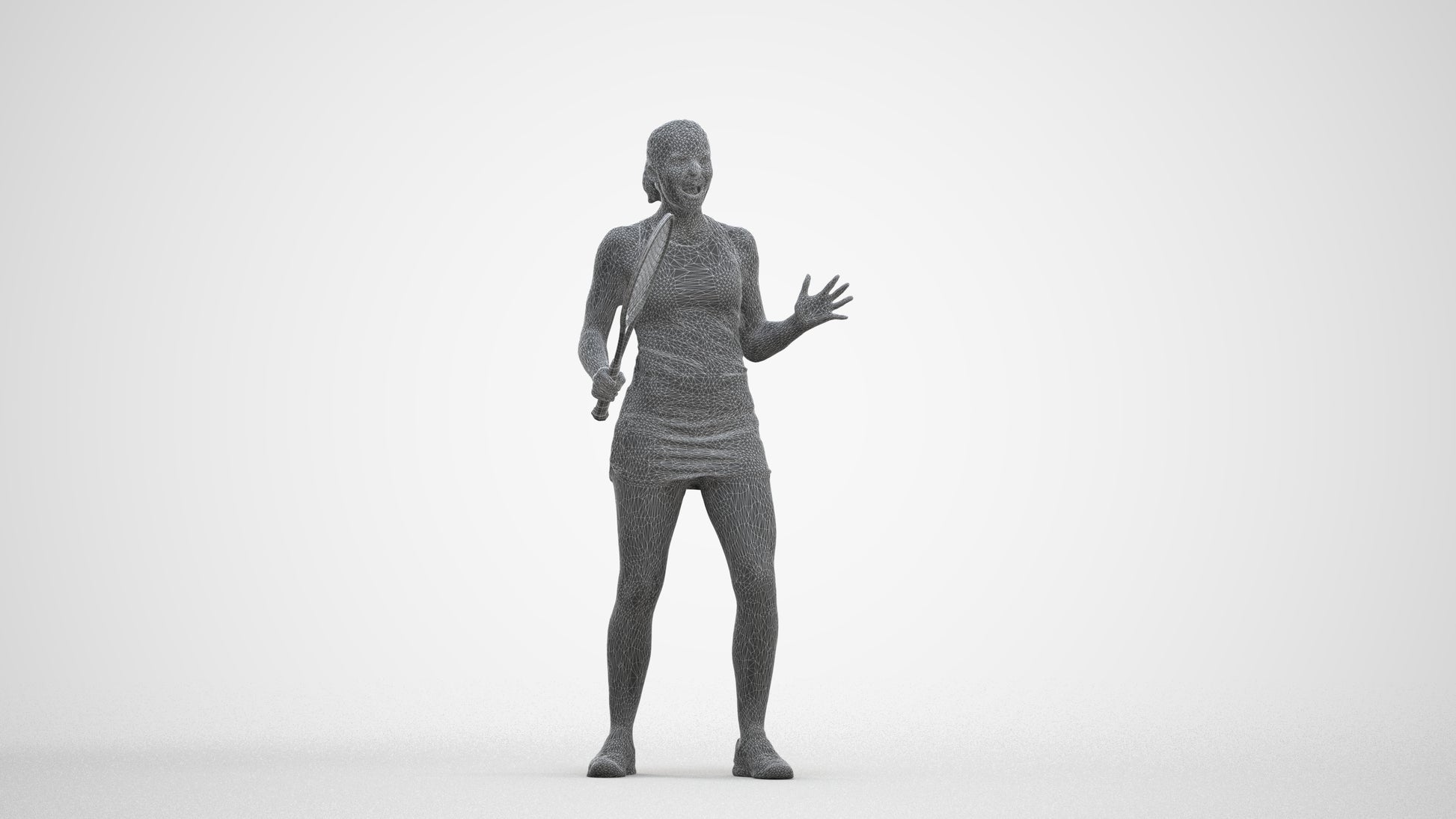 photogrammetry 3D girl sport, realistic human model archviz FBX, three-quarter front view render