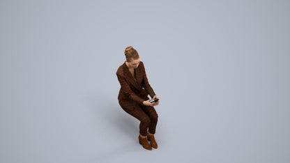 3D scanned woman business, photorealistic archviz people for Enscape and SketchUp, back view render
