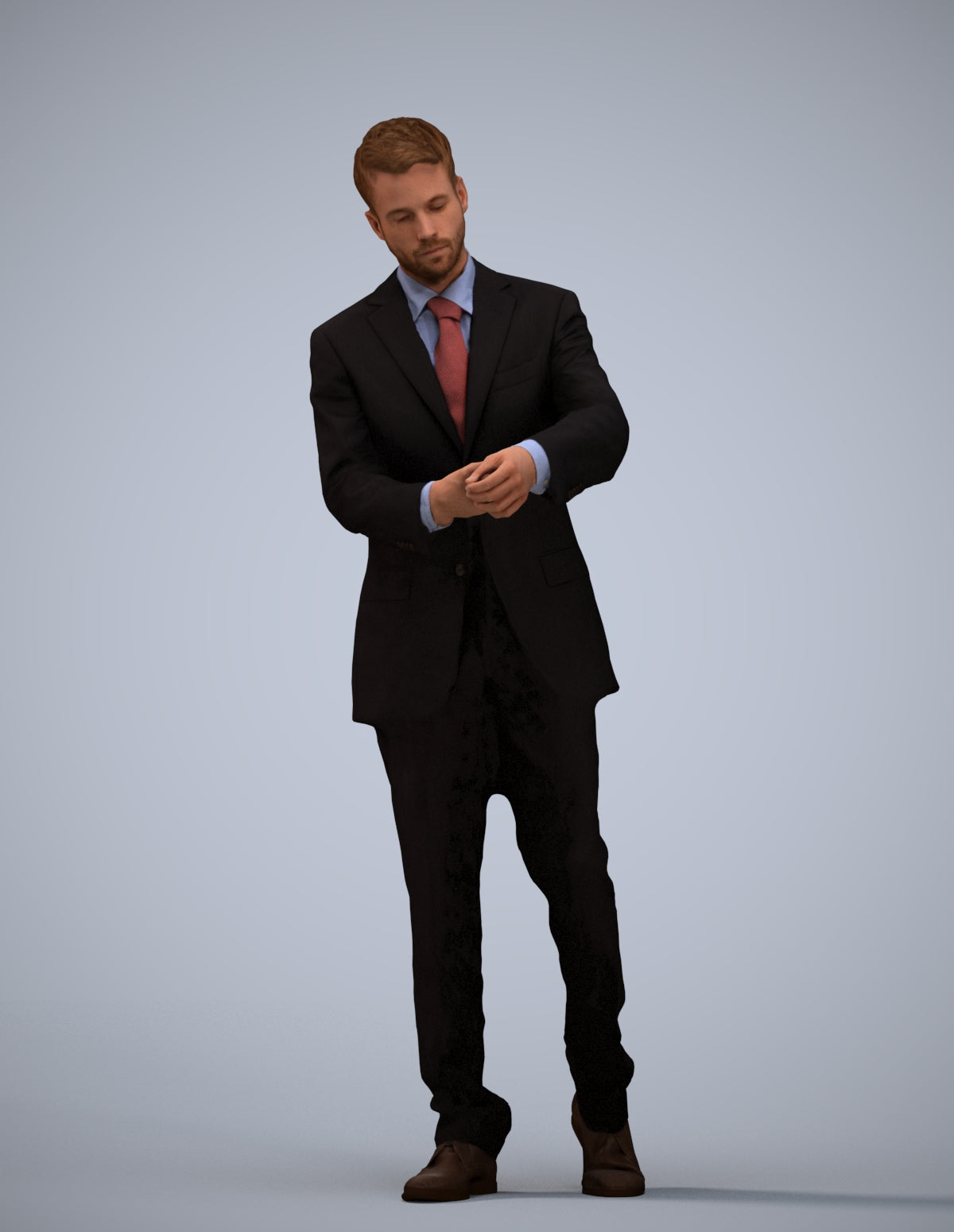 realistic 3D human man business, archviz people FBX OBJ for Blender