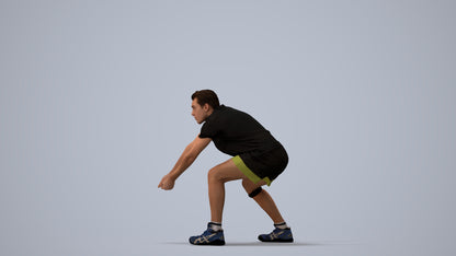 scanned 3D man sport, photogrammetry people for Enscape and V-Ray, three-quarter view render