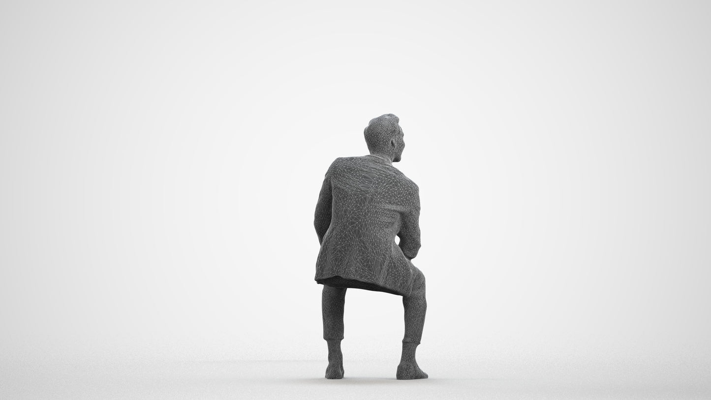 photogrammetry 3D man formal formalaffairs, realistic human model archviz FBX, wireframe front view