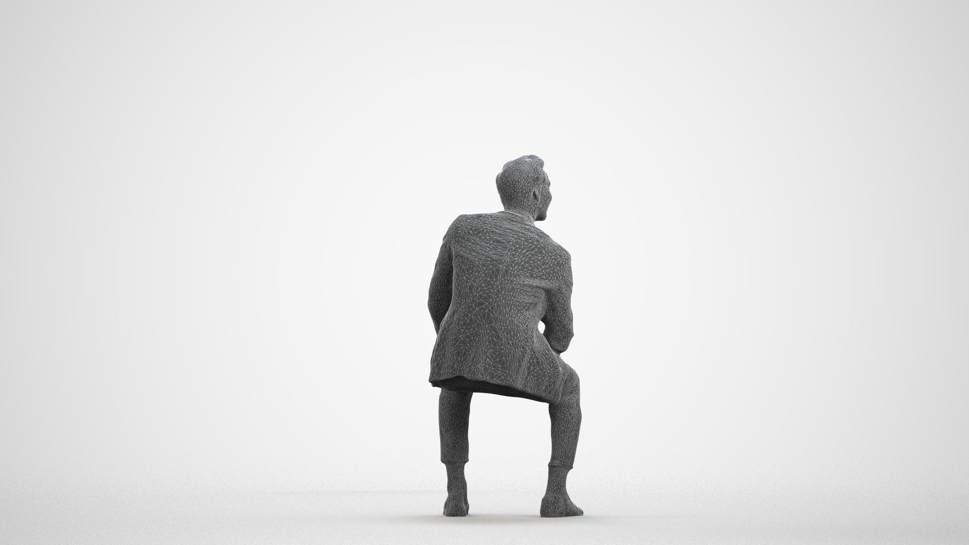 photogrammetry 3D man formal formalaffairs, realistic human model archviz FBX, wireframe front view