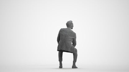 photogrammetry 3D man formal formalaffairs, realistic human model archviz FBX, wireframe front view