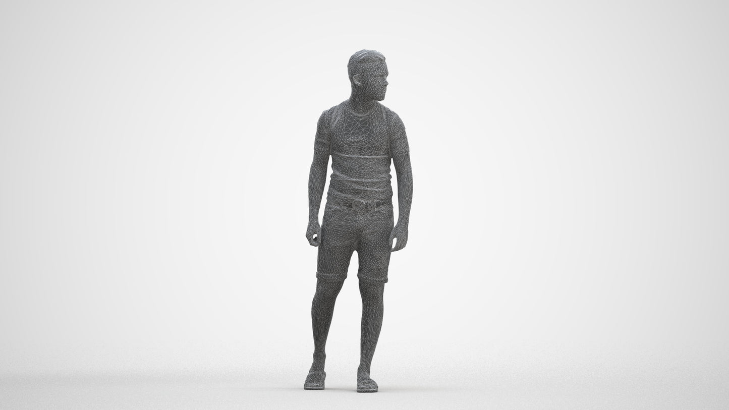 scanned 3D boy casual kids, photogrammetry people for Enscape and V-Ray, three-quarter front view render