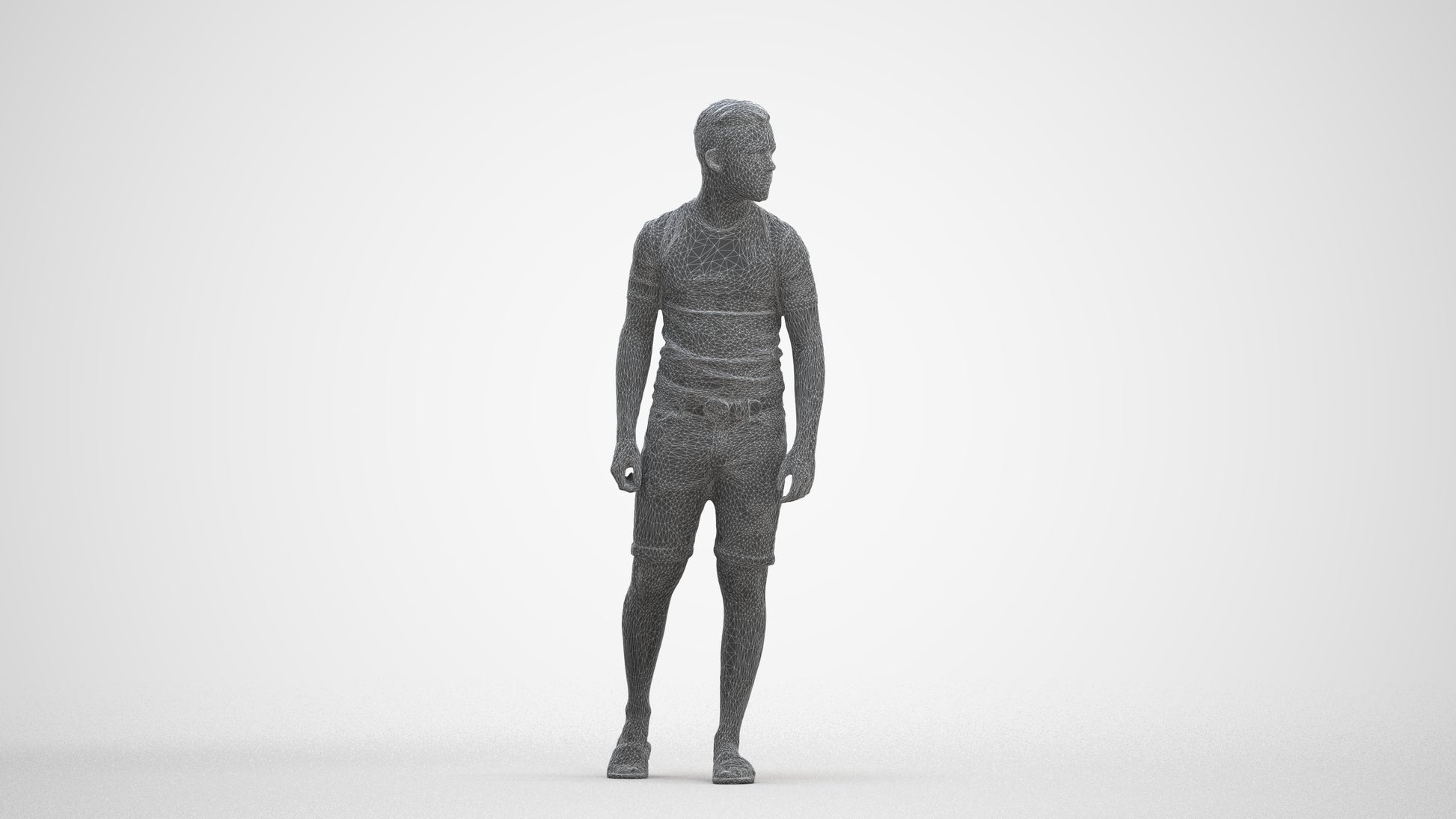 scanned 3D boy casual kids, photogrammetry people for Enscape and V-Ray, three-quarter front view render