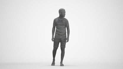 scanned 3D boy casual kids, photogrammetry people for Enscape and V-Ray, three-quarter front view render