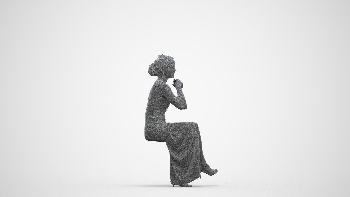 3D people model woman formal formalaffairs, scanned human for 3ds Max rendering, three-quarter front view render