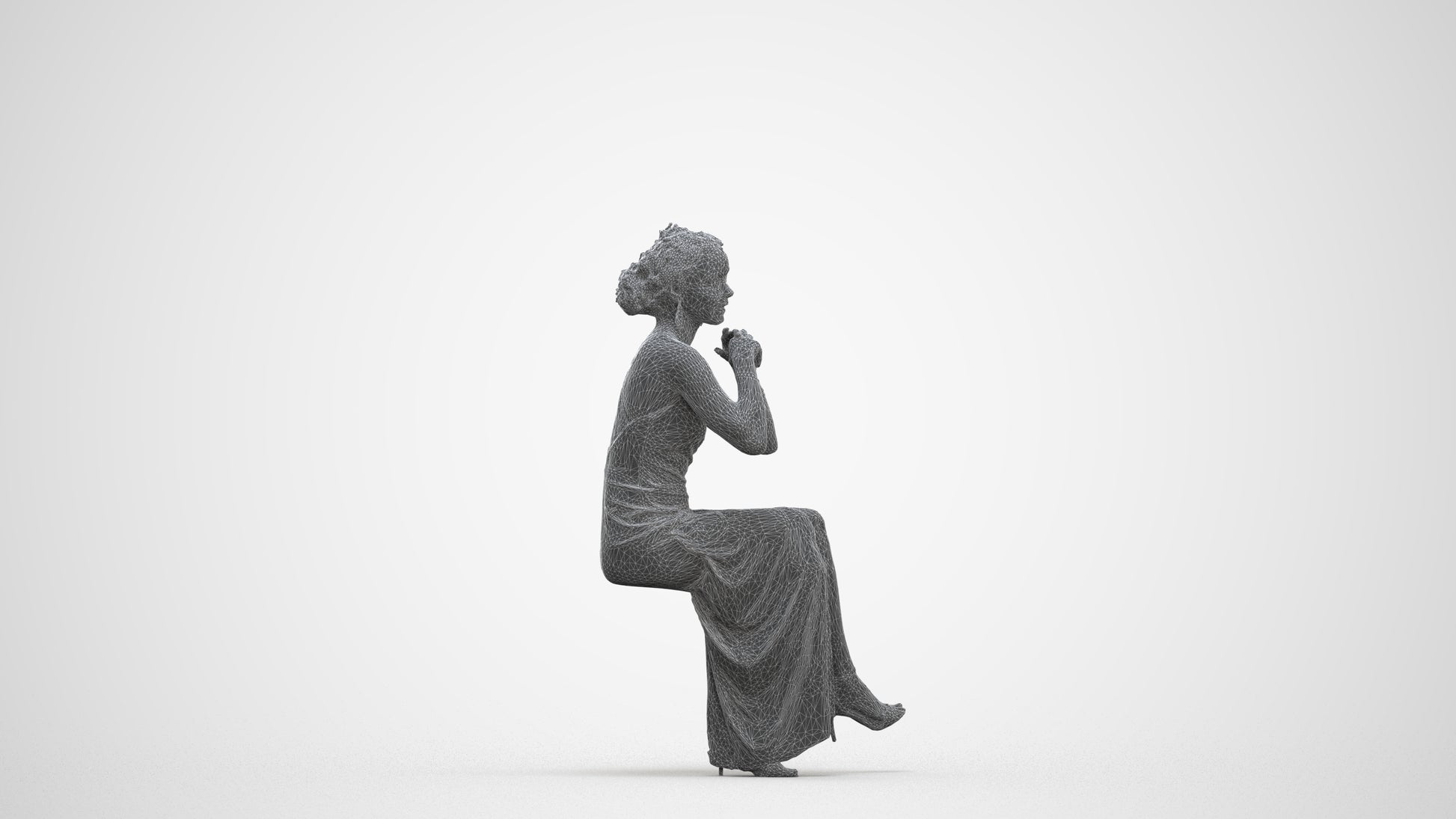 3D people model woman formal formalaffairs, scanned human for 3ds Max rendering, three-quarter front view render